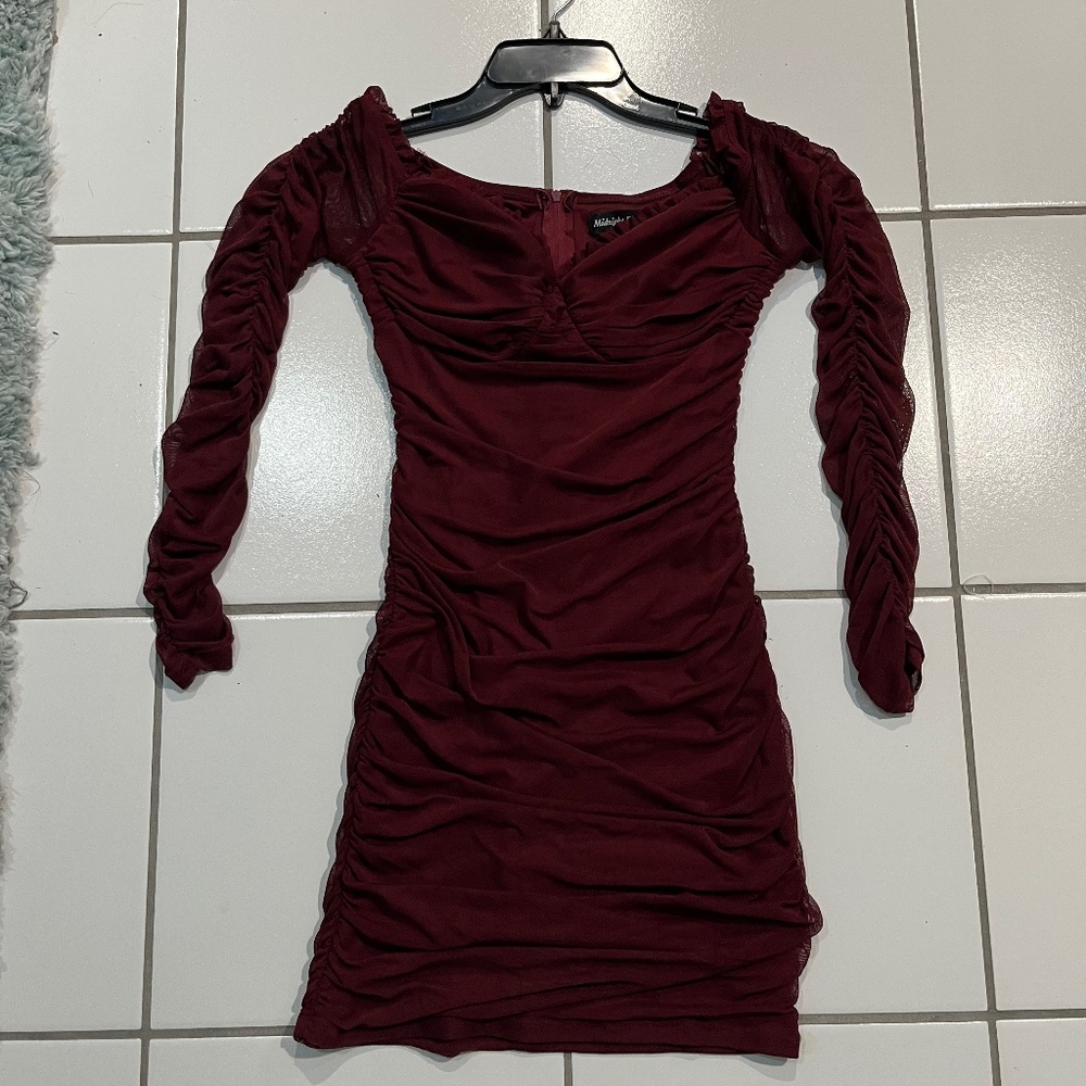 Midnight Doll maroon formal dress size S